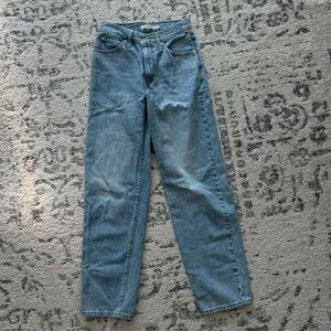 LEVIs high waisted light wash straight leg jeans